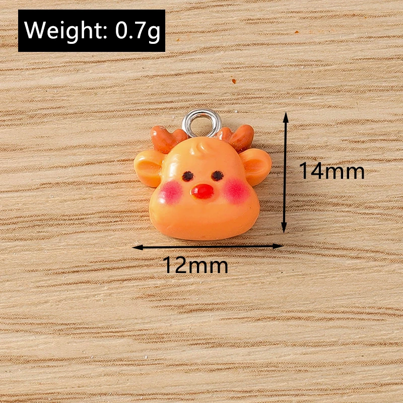Tusember 10 Stück süße Harz Weihnachten Weihnachtsmann Baum Hirsch Charms Anhänger für Schmuckherstellung Ohrringe Halsketten Armbänder DIY – Detail 10