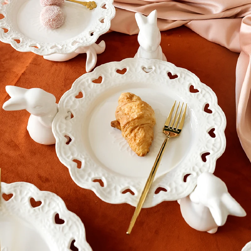 Nordic Bunny Cake Tray Banquet Display Tray High-legged Dessert Rack Dessert Table Afternoon Tea Plate Ornaments