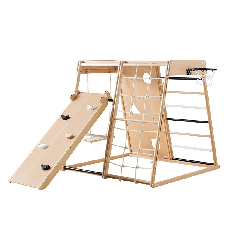 

Children's Climbing Frame Solid Wood Slide Indoor Swing Home Small Model Baby Amusement Park Combination