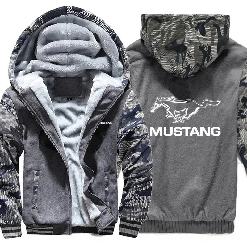 Mustang Hoodies Men Streetwear Coat Wool Liner Jacket Cool Mustang Sweatshirts Warm Hoody 3