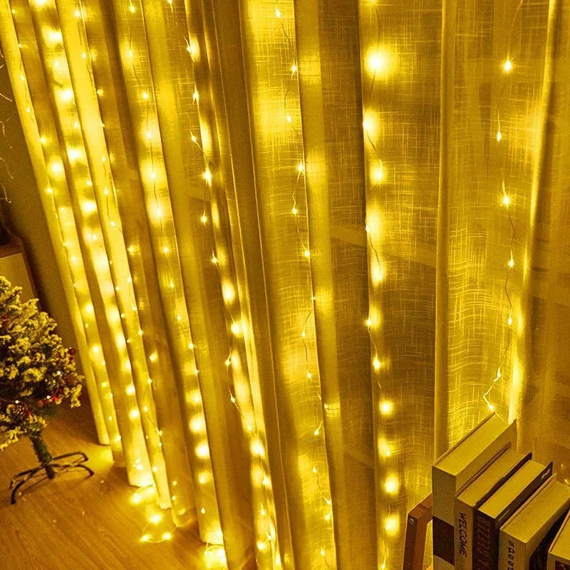 USB Curtain String Lights Remote Control LED Hanging Lighting Christmas Wedding Indoor Bedroom Holiday Decoration Party Light
