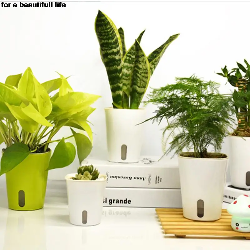 1Pc Nieuwe Self-Watering Bloempot Tuin Indoor Home Decoratie Tuinieren Bloempotten Zetten In De Vloer Automatische Irrigatie