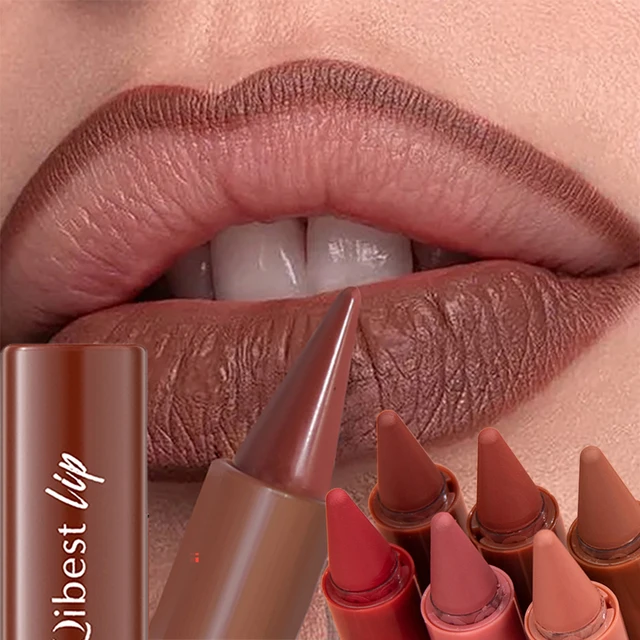 Konisches Lipliner-Stift-Set, langlebig, matt, samtig, Lippenkontur-Stick, wasserdicht, einfache Farbe, Lippenstift, antihaftbeschichtet, Make-up-Stift, 1/6-teilig