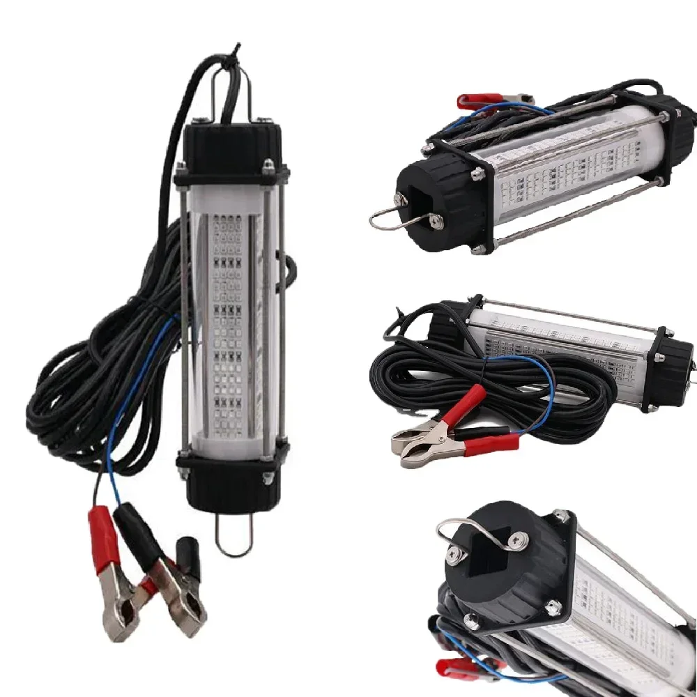 12V 120W LED Bait Submersible Fishing Light Waterproof High-Power Fish Underwater White Lure Light Night Fishing Finder