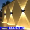 Solar Wall Lamp Outdoor Warm Light Waterproof Up And Down Luminous Lighting Balcony Yard Garden Decoration Lights