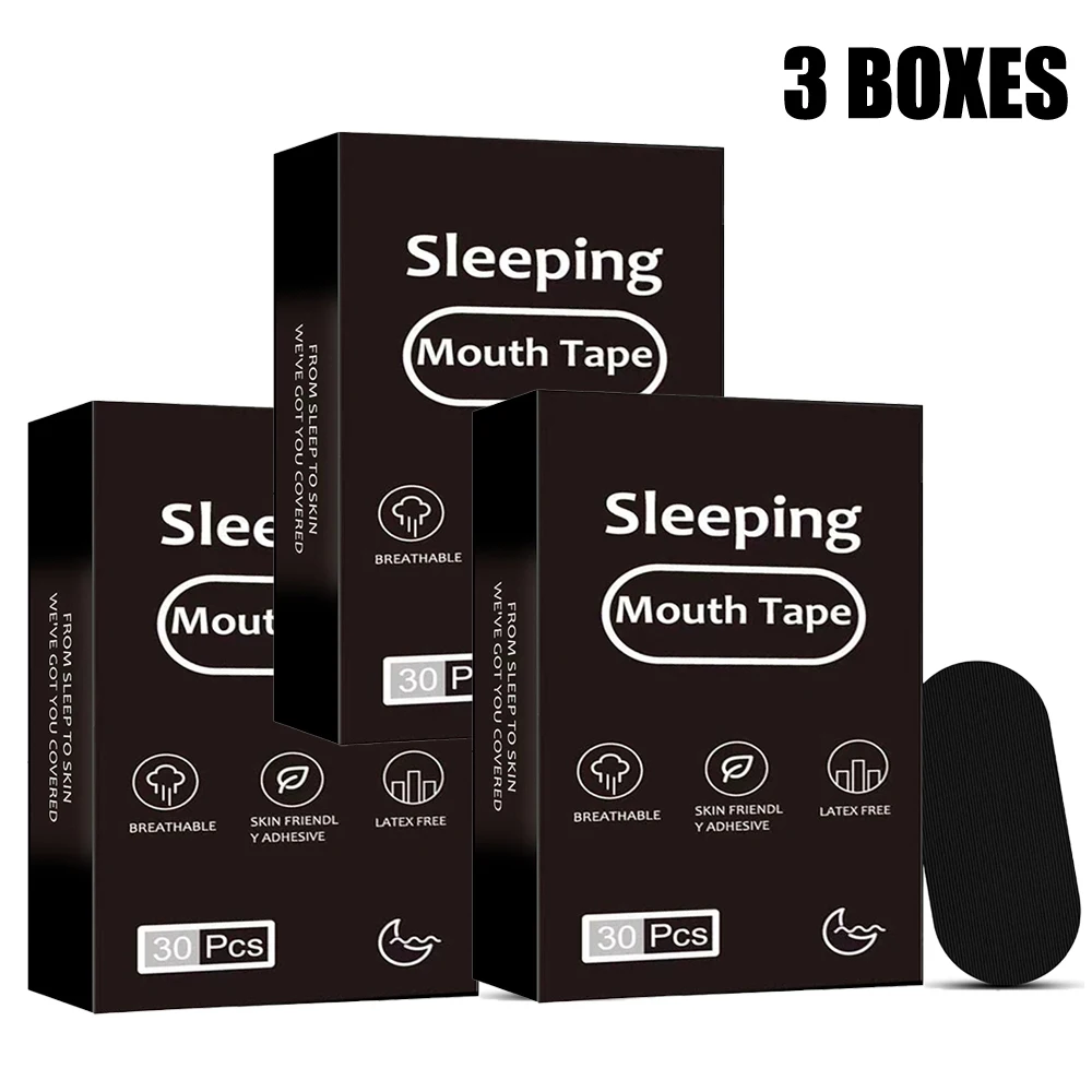 Anti ronflement bouche nez bande bande de respiration allergène réduire la sécheresse buccale 9