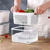 Multipurpose Refrigerator Storage Container with Drain Basket Crisper and Storage Box for Fruits Vegetables 1