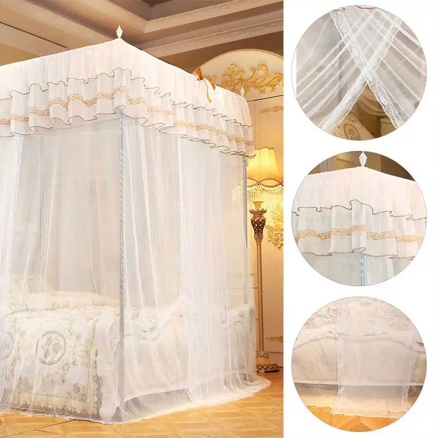 Description Picture 6 of itemMosquito Net Luxury Princess Four Corner Post Bed Curtain Canopy Netting Mosquito Net Bedding