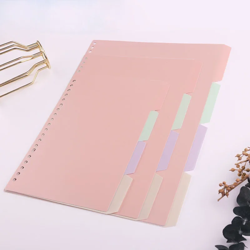 Candy Color Dividers A4 B5 A5 Planner Index Divider Page Plastic Classification Page Tab Bookmark Planner Inserts 8 Pcs/set 3