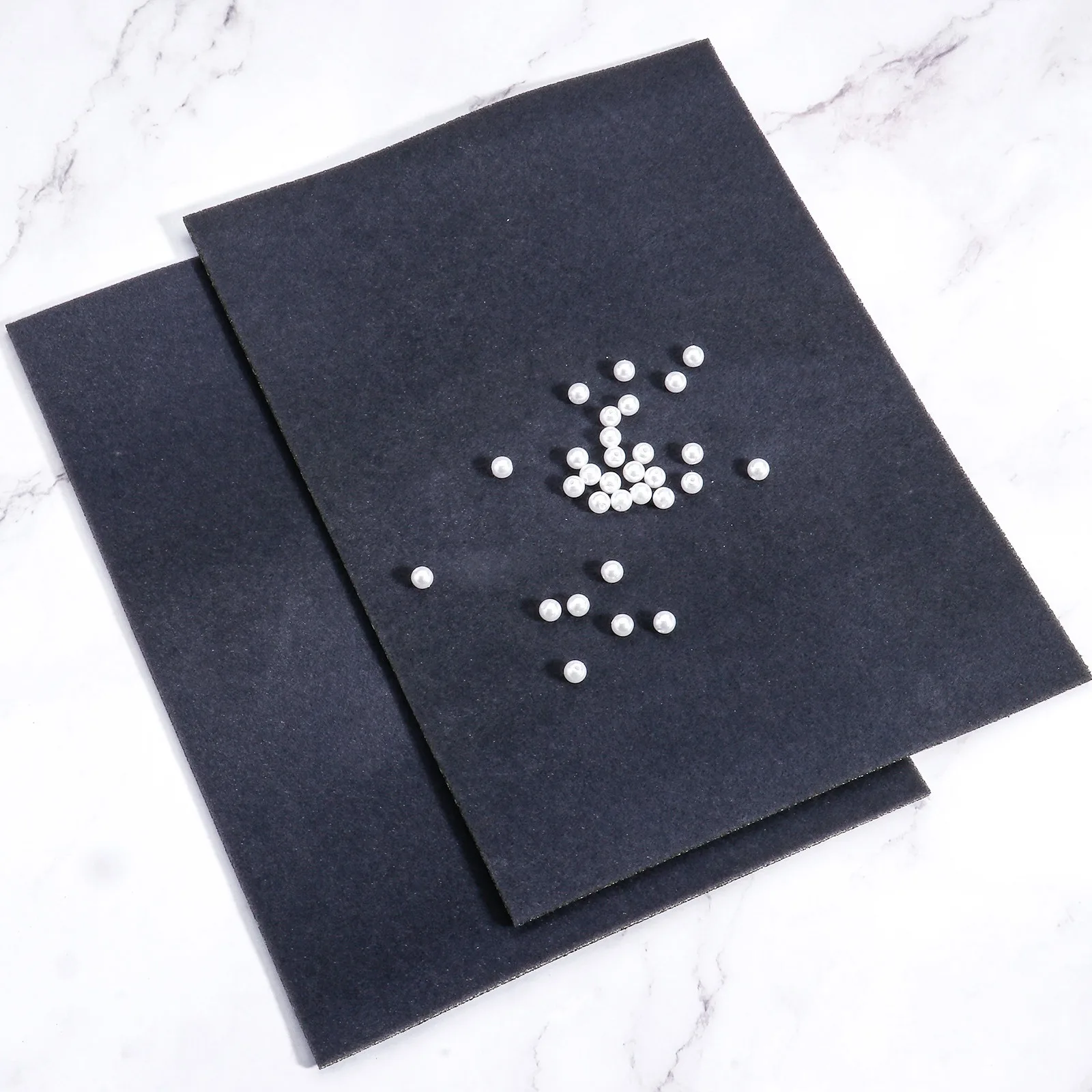 2Pcs Soft Flocking Sponge Bead Mat Rectangle Beading Mat