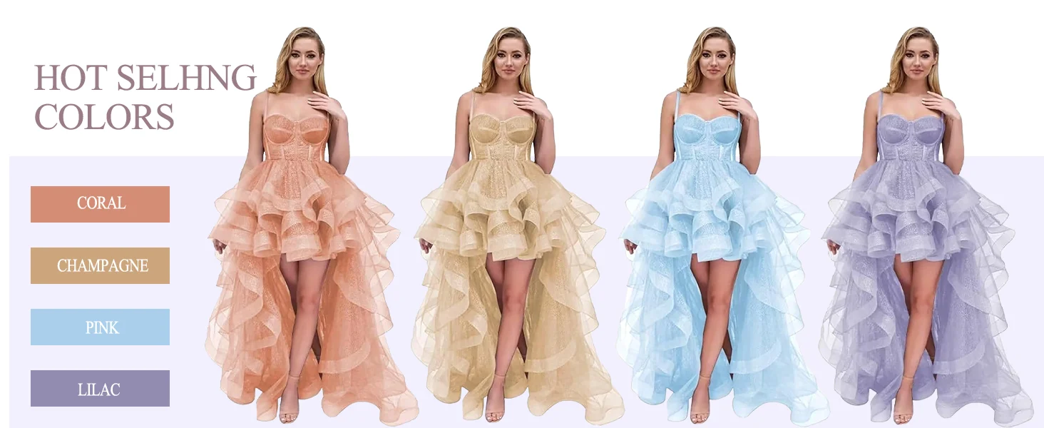 Vestidos de noche formales con volantes