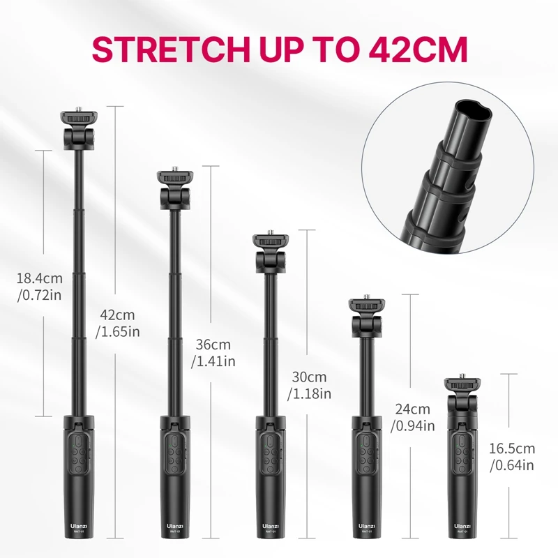 Ulanzi MT-01 Wireless Bluetooth Extendable Selfie Stick Tripod for Sony Canon Nikon DSLR Camera Smartphone