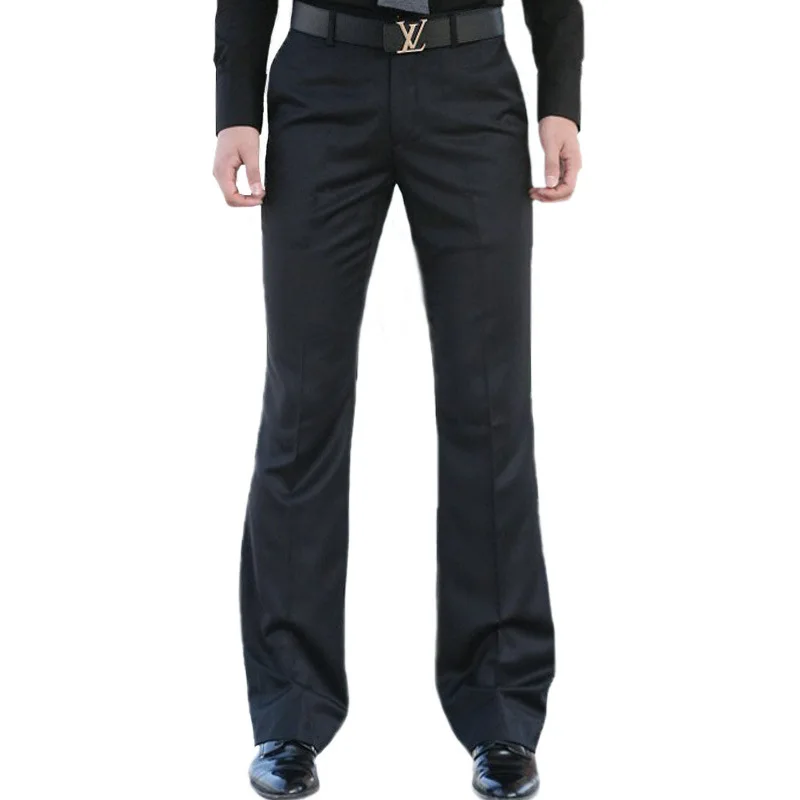 New Fashion Spring Flare Pants Men's Casual Suit Trousers Business Office Leisure Streetwear Clothing