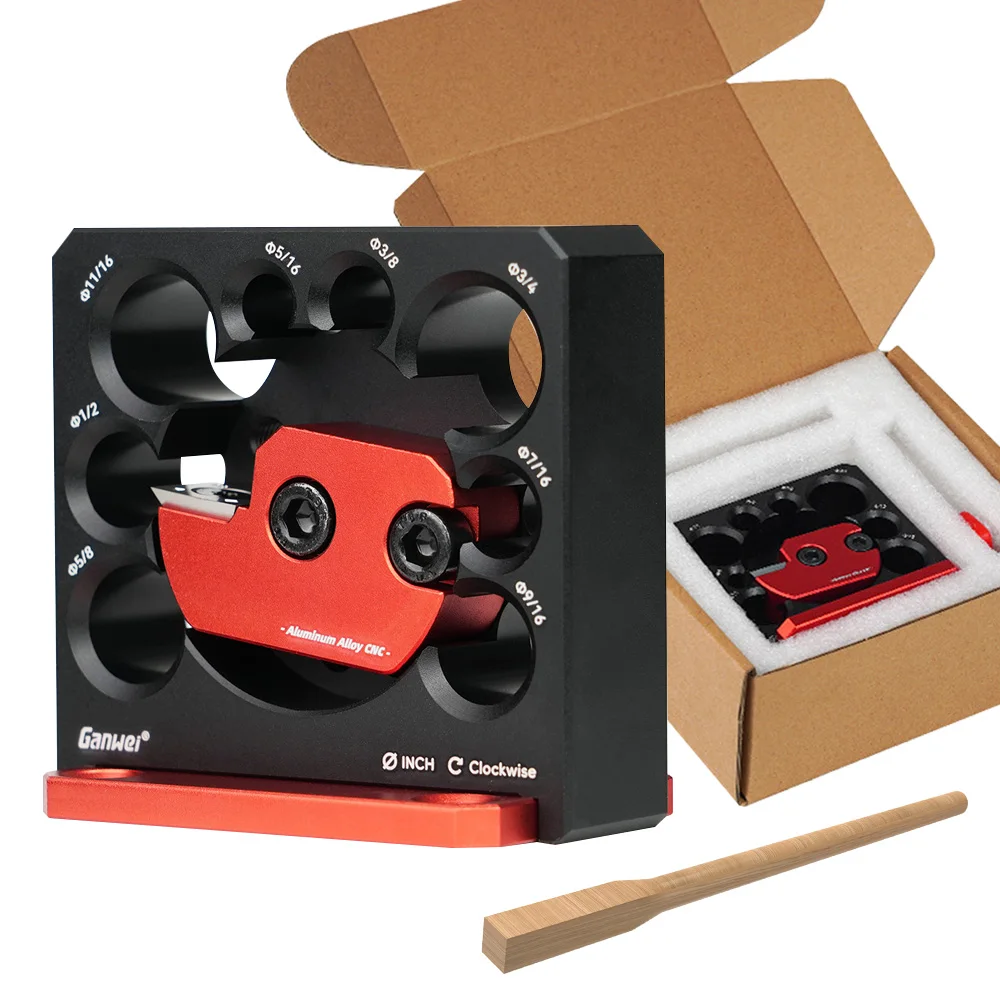 8 Holes Dowel Maker Jig Kit w/ Carbide Blades-Metric and Inch Woodworking Electric Drill Milling Dowel Round Rod Auxiliary Tool