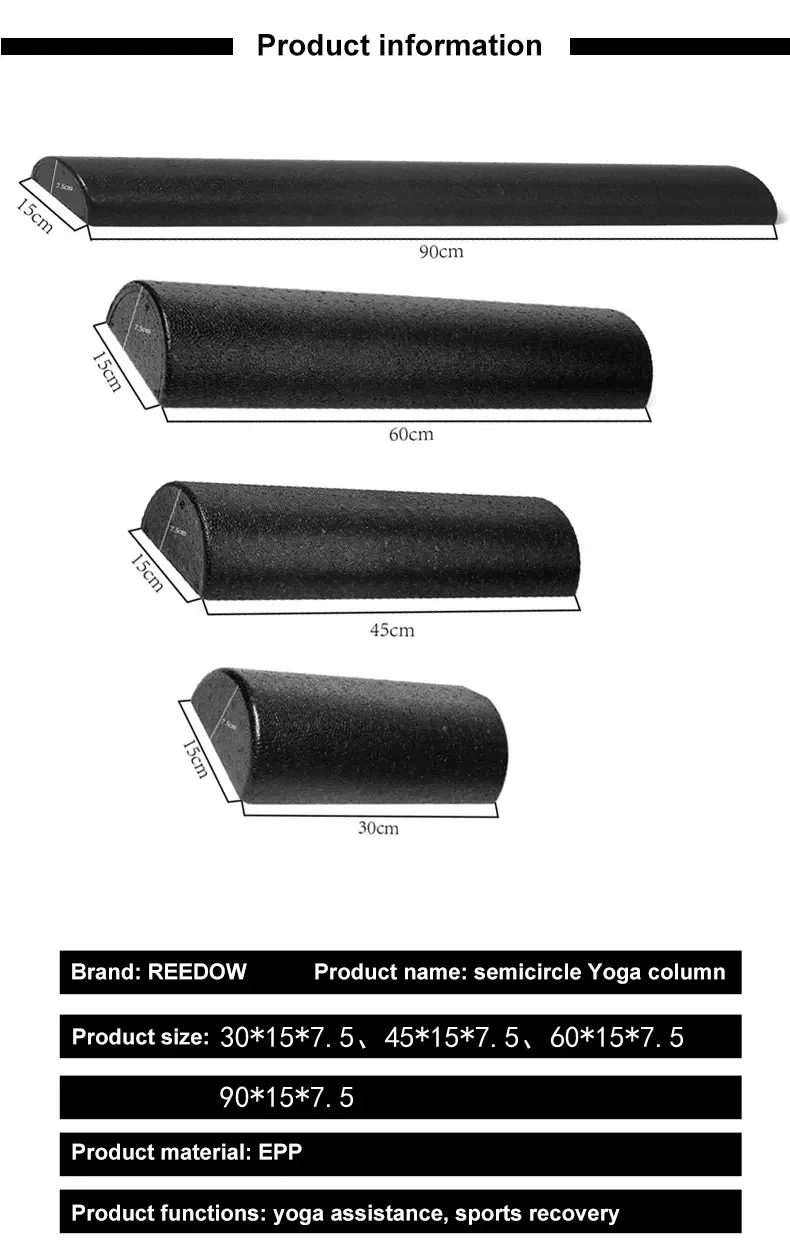 Description Picture 6 of itemNew Half Round Epp Foam Roller Foam Roll Yoga Pilates Fitness Gym Fitness Exercise Yoga Blocks with Massage Floating Point