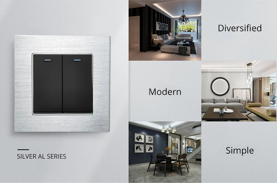 110v 220v prata liga de alumínio painel