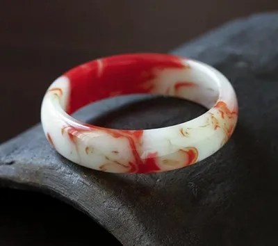 

Natural chicken blood jade two-color 54mm-64mm bracelet elegant princess jewelry for mother to girlfriend