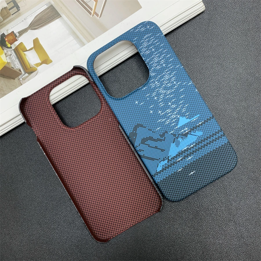 Premium Ultra-Thin Carbon Fiber Texture Phone Case with Frameless Bumper Design