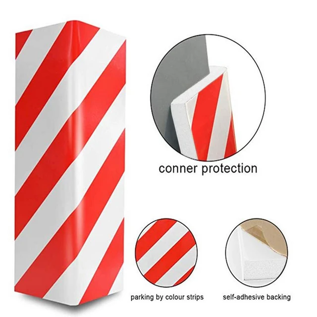 Garage Wall Protector Car Door Protector With Adhesive Garage Parking Aid  Red And White Warning Strip Increase Daytime Visibilit