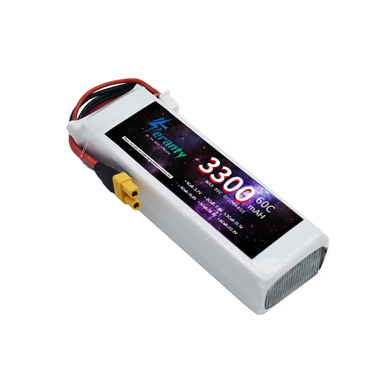 Batterie Lipo 3S 3300mAh 11.1V 60C pour Drone RC FPV avec Connecteurs
