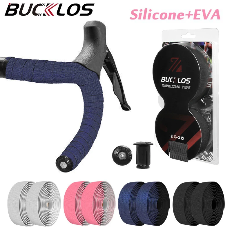 BUCKLOS Bicycle Handlebar Tape Road Bike Silicone Handlebar Tapes Breathable EVA/PU Race Cycling Bar Tape Soft Anti Slip Wrap