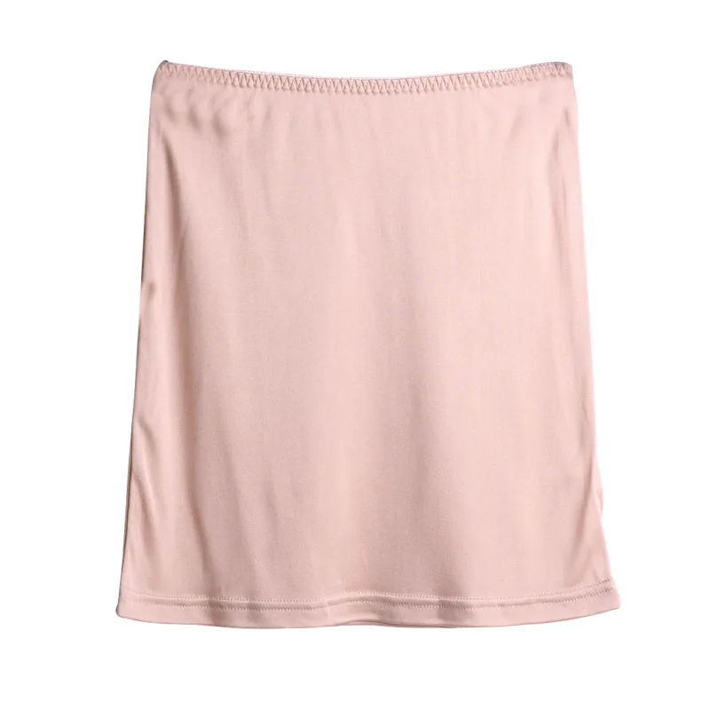 Birdtree 30% Silk Ladies Skirt Sexy Petticoat Slips Bottoming knit Lace Solid Underskirt Intimates Nightdress Summer P37103QC