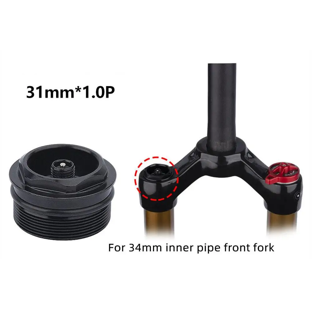 

Bicycle Front Fork Repair Parts Front Fork Air Nozzle Nut Double Seal Ring Accessories 31mm x 1.0p Air Nozzle Nut