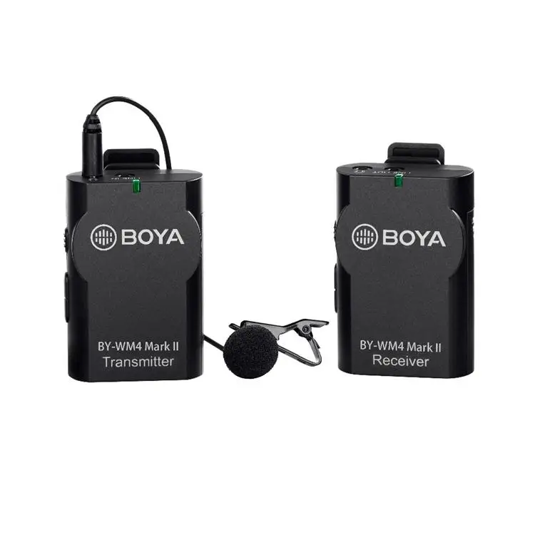 

Boya BY-WM4 MK II Wireless Studio Condenser Microphone System Lavalier Interview Mic for iPhone Canon Nikon camare Smooth 4