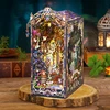 DIY Book Nook Wooden Miniature Model Kit Fairy Tale Elf Castle Casa Bookend Assembled 3D Puzzle Bookshelf Home Decor Gifts 4