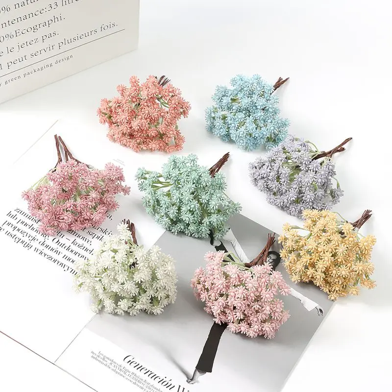 아기 호흡 작은 인공 꽃 플라스틱 안개꽃, 홈 웨딩 장식, DIY 공예 액세서리, 10cm, 1 개