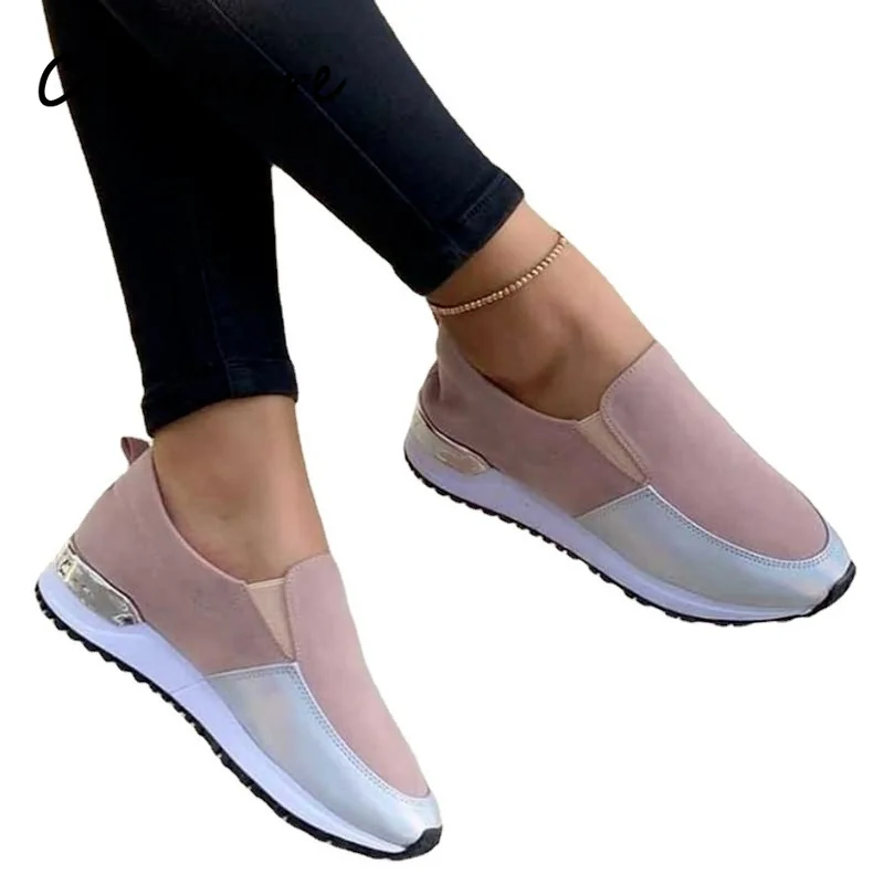 Women Sneakers Slip on Flat Casual Platform Sport Women's Leather Shoes Loafers Runing Ladies Vulcanized Shoes Large Size 43 6