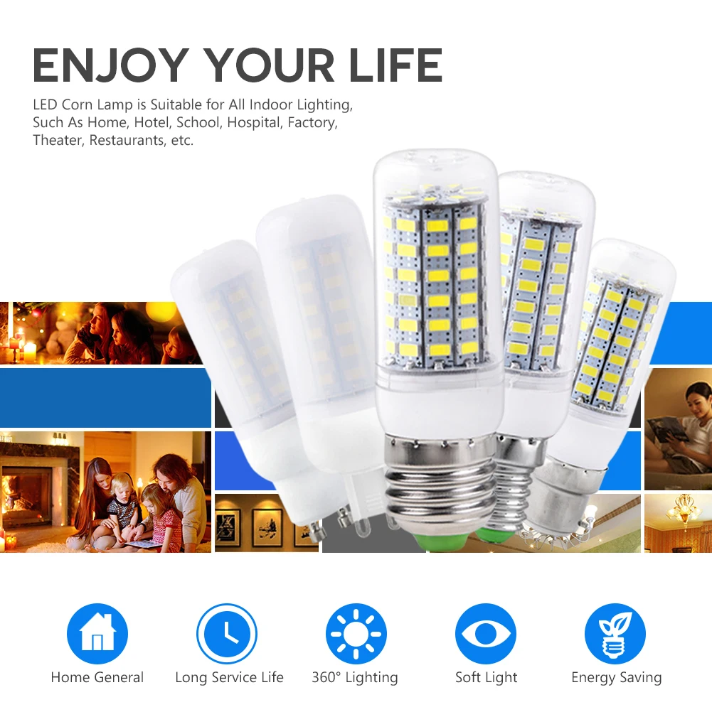 

5730 Ultra Bright Replace Chandelier Halogen LED Corn E27 GU10 Bulb Lamp Light SMD Warm Cool White Lights 7W 9W 12W 15W 20W