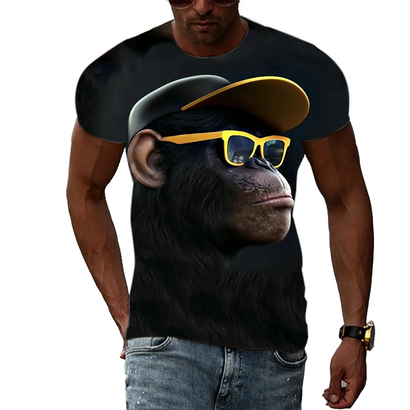 

Summer Fashion Funny Monkey Graphic Men& T Shirt for Men Trend Personality 3D Printed T-shirts Hip Hop Casual Streetwear Top