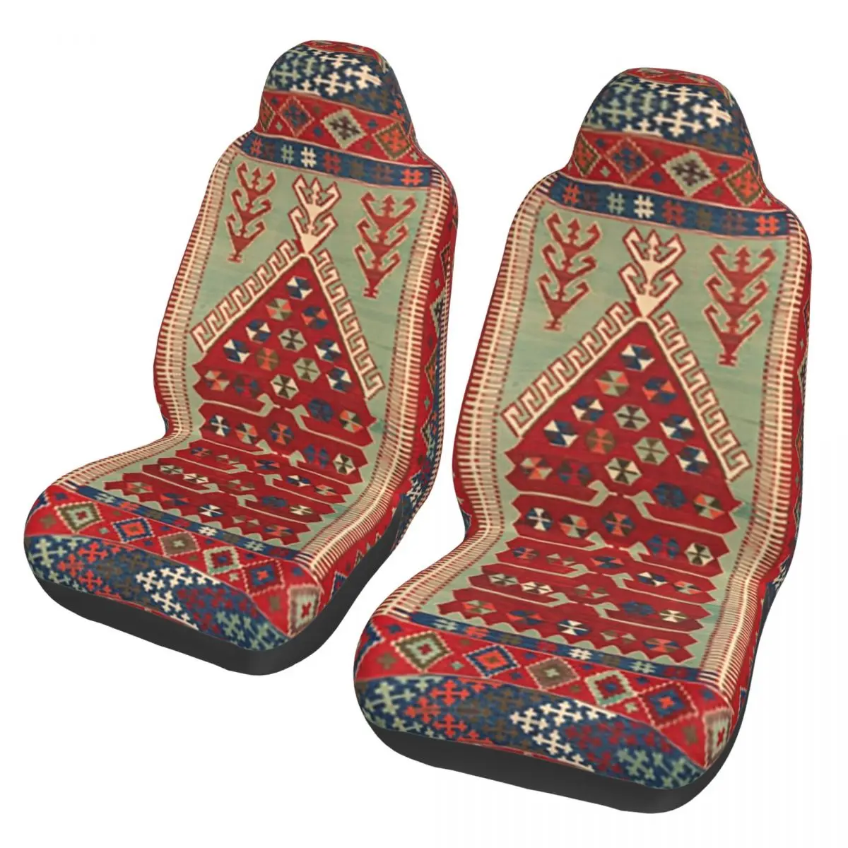 Antique Turkish Carpet Kilim Print 2 Front Car Seat Covers for Cars Auto SUV Universal Protector Accessories