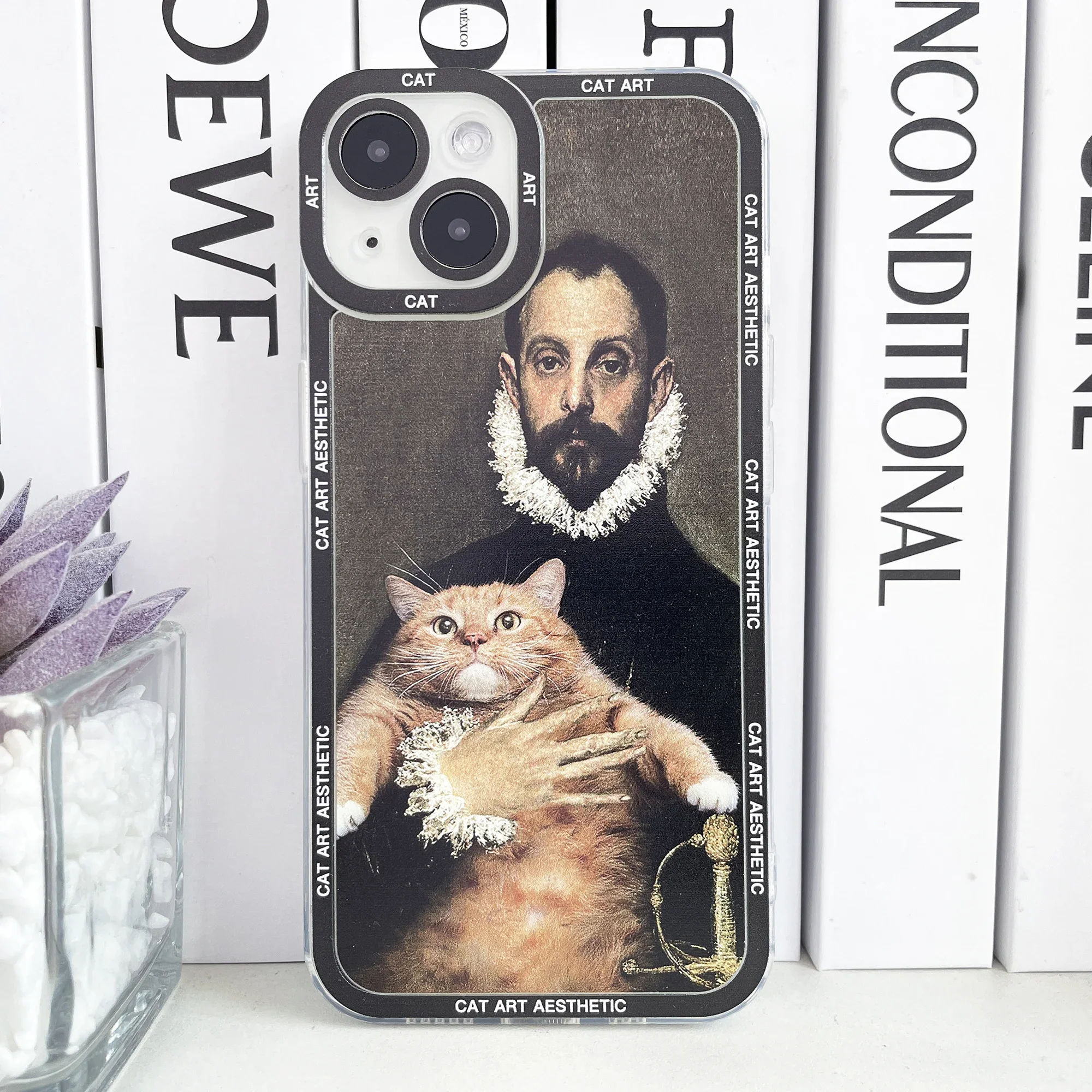 thumbnail image 1 of Funda de teléfono para iPhone, carcasa con diseño de gato divertido, Van Gogh, Gustav, Klimt, Mona Lisa, Edvard, Munch, The Scream, Hieronymus, Bosch, 1 of 5