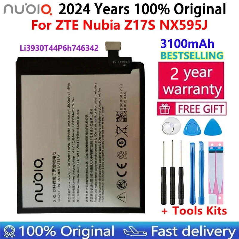 

3100mAh Li3930T44P6h746342 Phone Replacement battery For ZTE Nubia Z17S NX595J Smart Phone Rechargeable Batteries Bateria