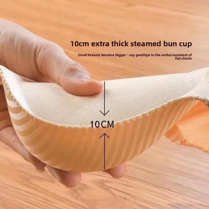 Women's 8CM Extreme Push Up Bra Wireless Side Smoothing Lift Enhance for Small Flat Chest Seamless Breathable Comfort AA A B Cup 4