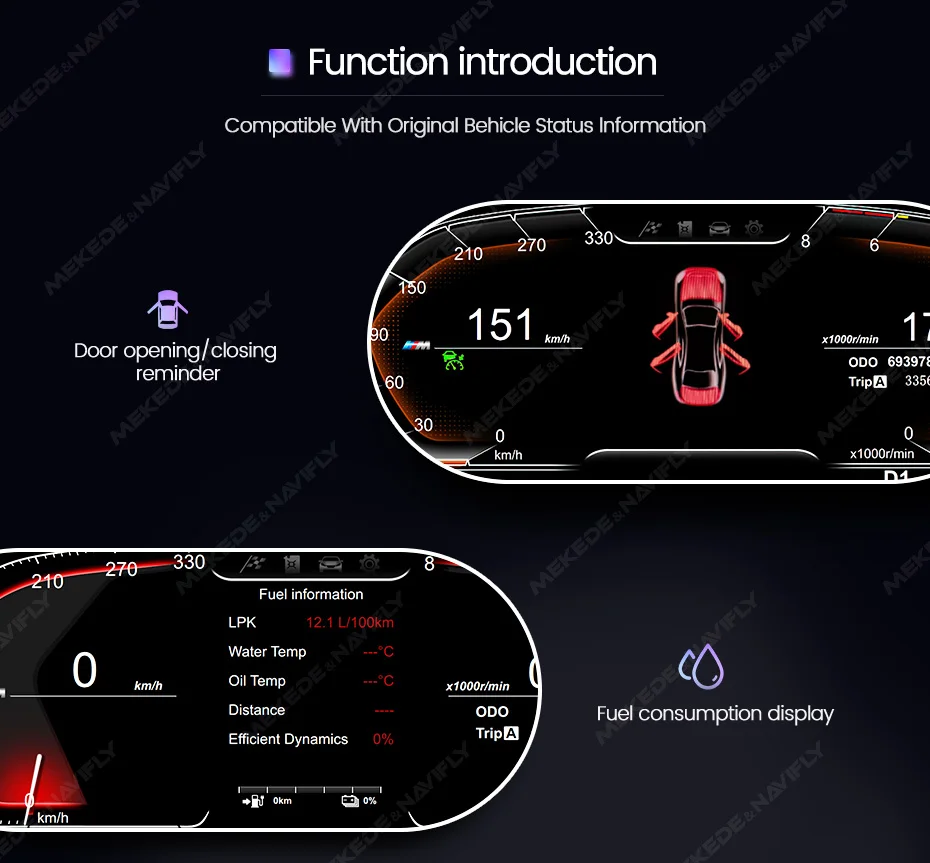 MEKEDE 12,3 Zoll Linux System LCD Digital Dashboard Für BWM 3er F30 F31 4er F32 F33 F36 GT F34 NBT EVO 2013-2019 2020 – Detail 15
