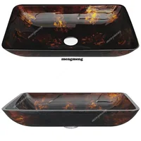 อ่างล้างหน้ากระจกนิรภัยบนเคาน์เตอร์ อ่างล้างหน้าแบบศิลปะ ห้องน้ำ ตู้ห้องน้ำ อ่างล้างมือ 3