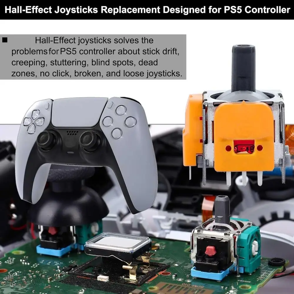 10개입 3D 아날로그 센서 홀 이펙트 조이스틱 게임용 플레이스테이션 5 컨트롤러 썸스틱 (PS5/PS4/Xbox/스위치 프로 호환)