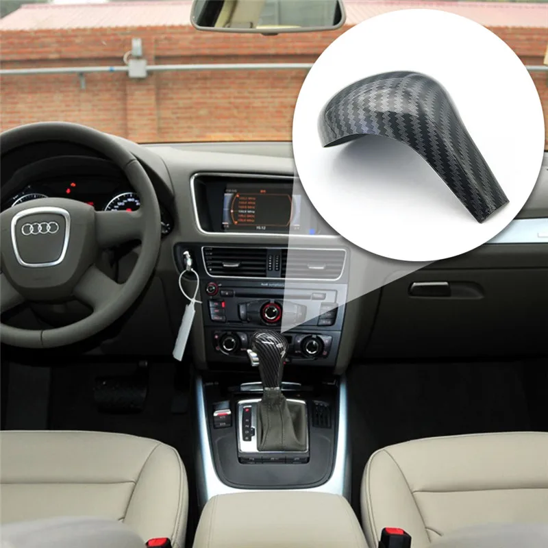

1pcs Carbon Fiber Gear Shift Knob Head Trim Cover For Audi A4 Q5 Q7 2009-12 A5 A6L 2008-2010 Accessories