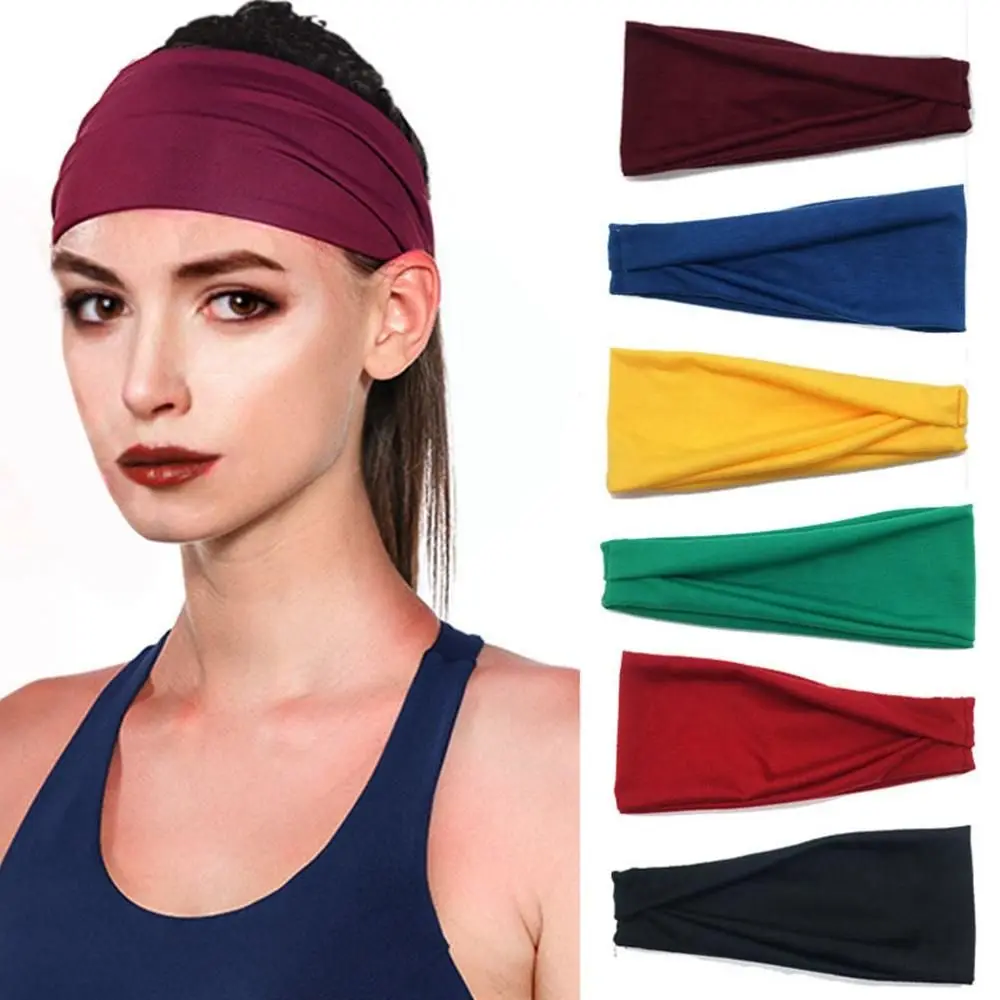 

Sports Headband Running Fitness Sweatband Elastic Absorbent Sweat Cycling Jog Tennis Yoga Gym Head Band Hair Bandage Men Women