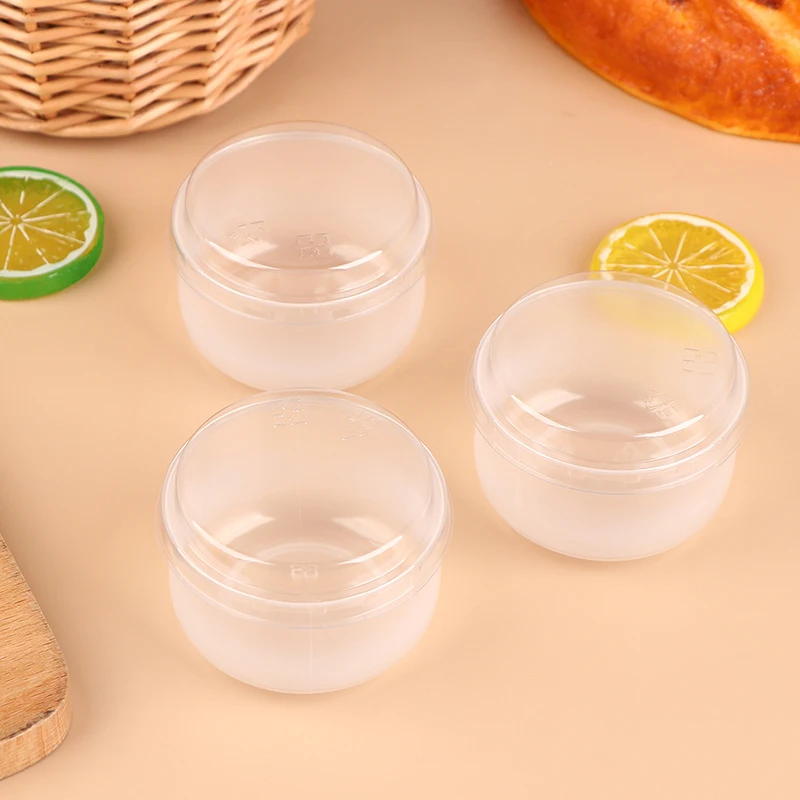 Transparent Baking Pudding Cup 10Sets with Lid
