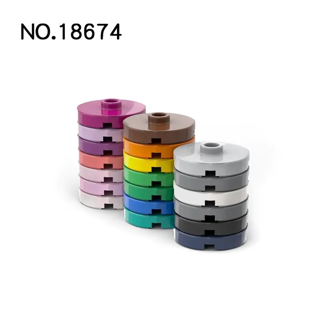 20pcs MOC Compatible Assembles Particles 18674 Tile Plate Round 2 x 2 with Open Stud Building Blocks DIY Educational High-Tech 3