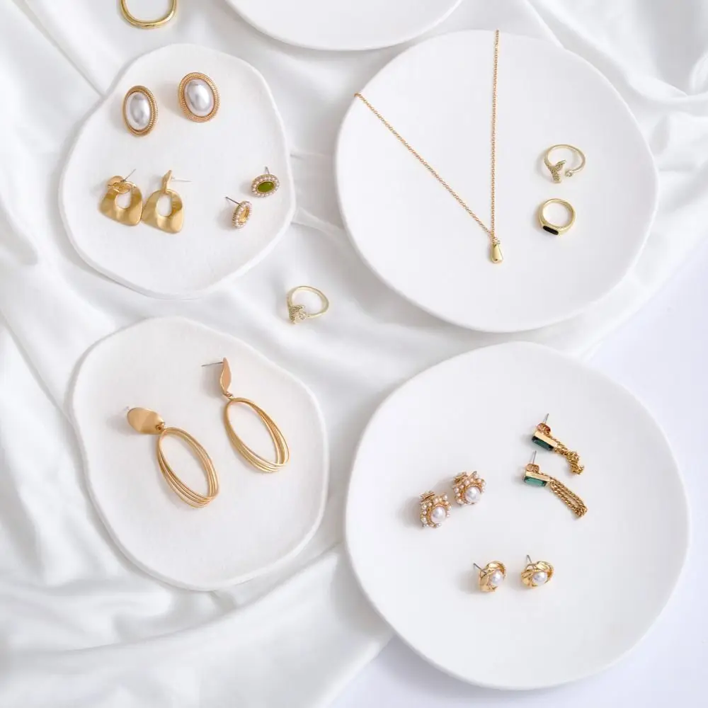 

Необычная форма для украшения дома, белая фотография, реквизит, поднос для демонстрации ювелирных изделий, гипсовый поднос для хранения ювелирных изделий, фотография