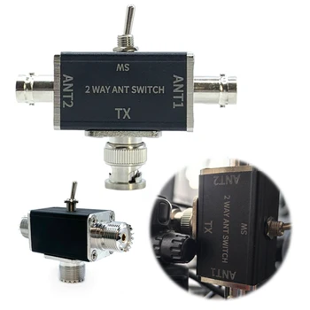 2 Way CB/HAM Antenna Coax Switches 1 Input & 2 Outputs 100W 0-50MHz Manual Coaxial Antenna Switches with OFF/Ground Protection