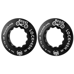 Enhanced Centerlock Lock Ring Set for Bikes - 2PCS Adapter Cover for Front and Rear Hub Thru Axle (Type B Black)