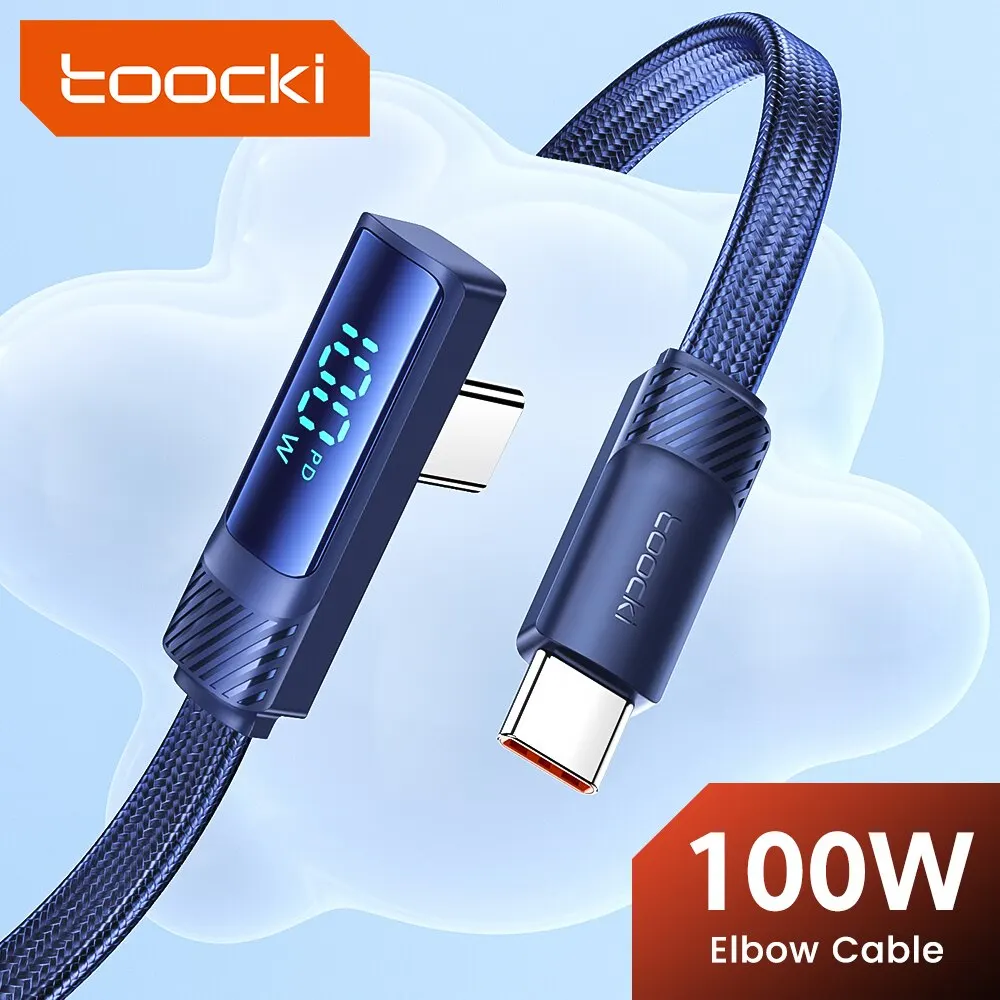 

Кабель Toocki с разъемами USB Type-C и USB Type-C, 100 Вт, 90 градусов