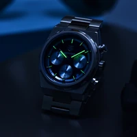 BENYAR 2024 New 40MM Multi Time Zone Three Eye Timing Luxury Men's Quartz Watch Stainless Steel Men's Quartz Watch Chronograph 2