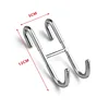 Shower Door Hook Stainless Steel Over Frameless Glass Hanger Bath Towel Clean Ball Squeegee Holder Rack S-Shape Drilling-Free 6